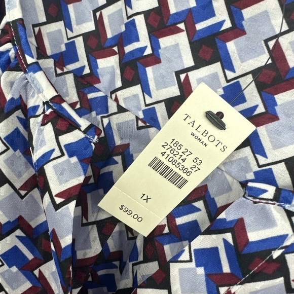 TALBOTS Plus Size 1X Tunic Blouse Top NWT $99 - Picture 2 of 5